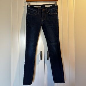 Pilcro and the Letterpress Skinny Blue Jeans with Sleek Fit